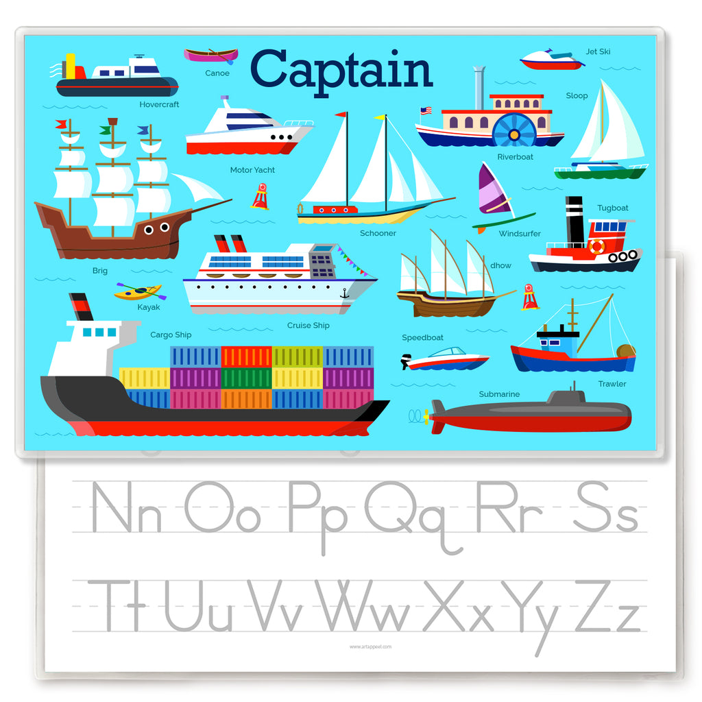 Boats Personalized Kids Placemat