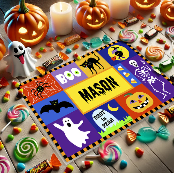 Halloween Blocks Personalized Kids Placemat